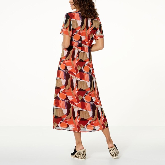NWT Anthony Originals Printed Chiffon Midi Dress - 826-218 - Size 1X - Picture 2 of 6